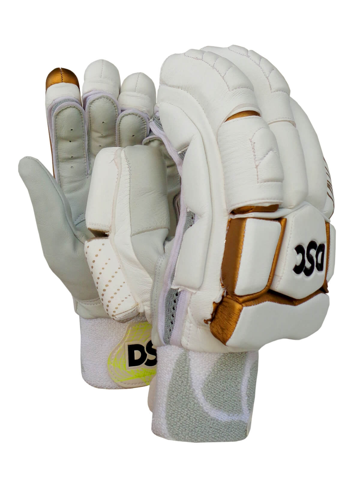 DSC - Condor Pro Gold White Cricket Batting Gloves Mens Size
