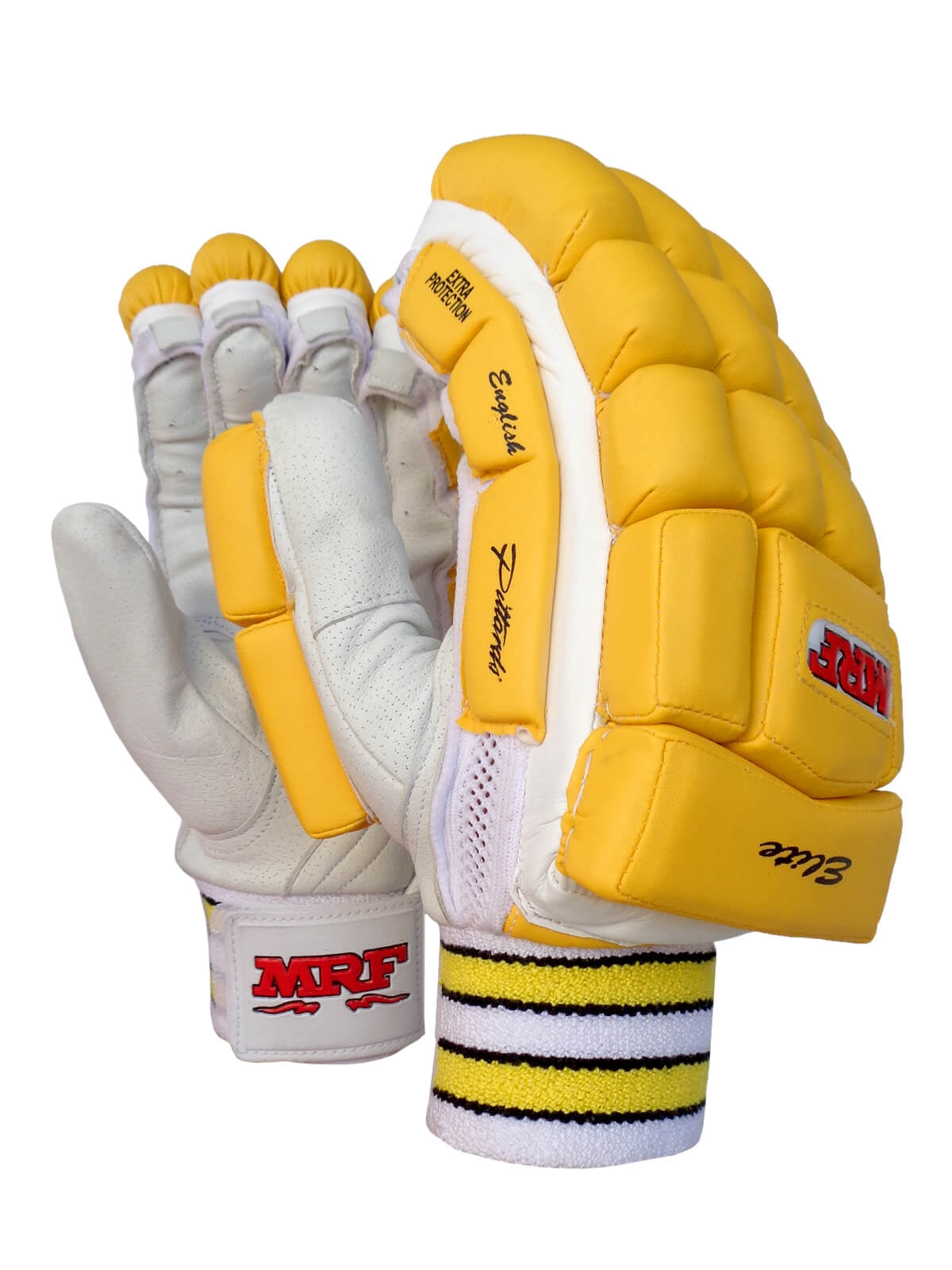 MRF - Ab De Villiers Genius Elite Yellow Cricket Batting Gloves Mens Size
