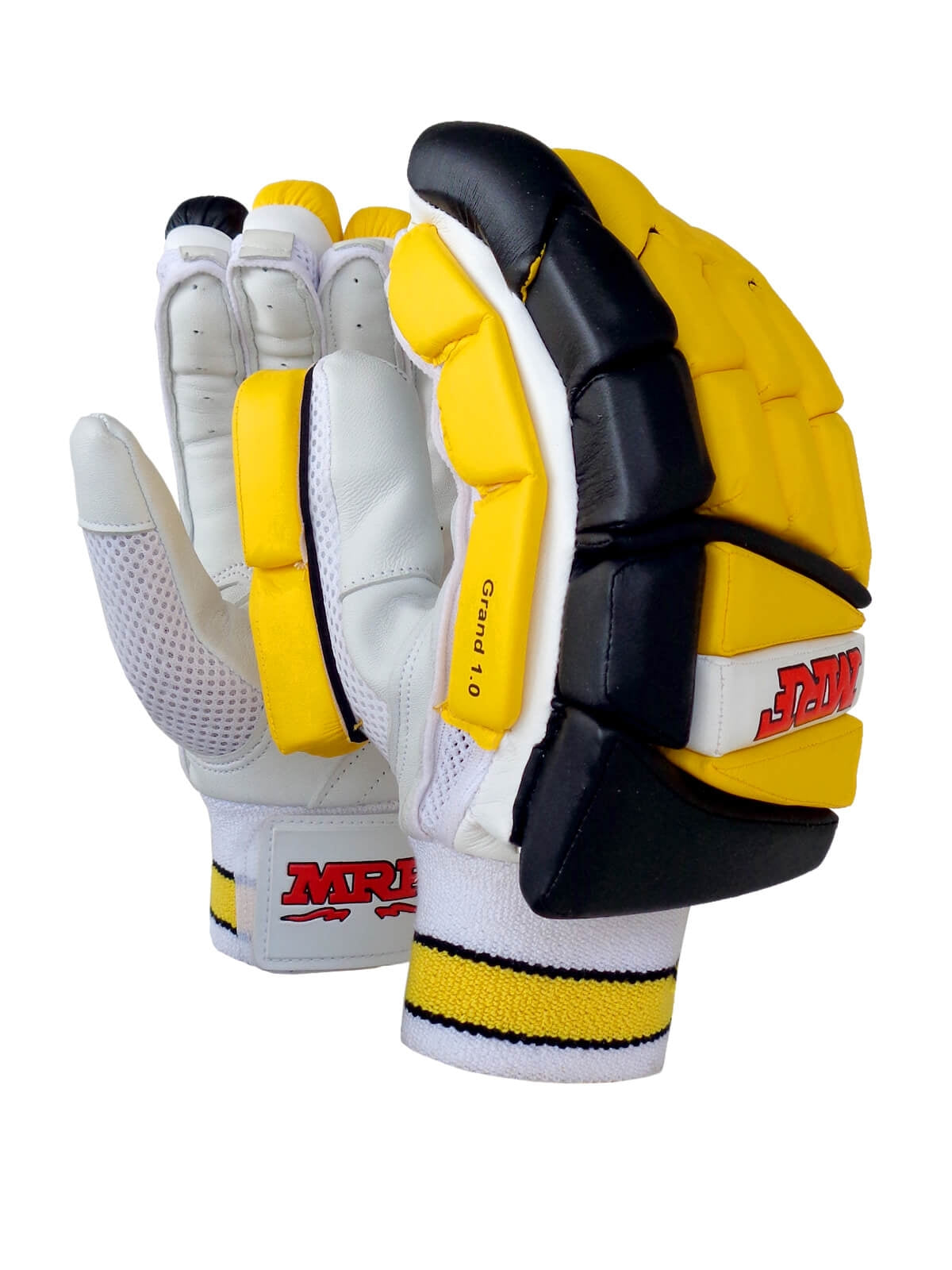 MRF - Genius Grand 1.0 Yellow Cricket Batting Gloves Mens Size