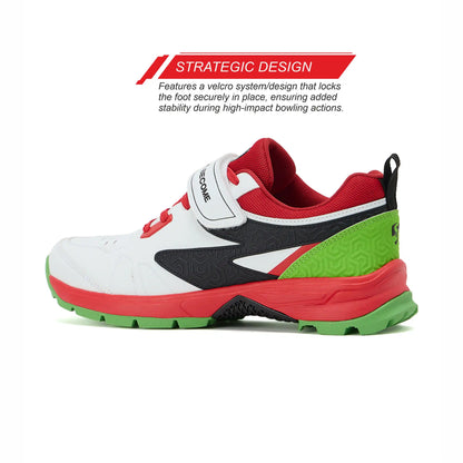 SG - Century Pace White/Red/Lime Green Cricket Shoes