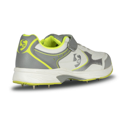 SG - Armour Spike White/Grey/Lime Cricket Shoes