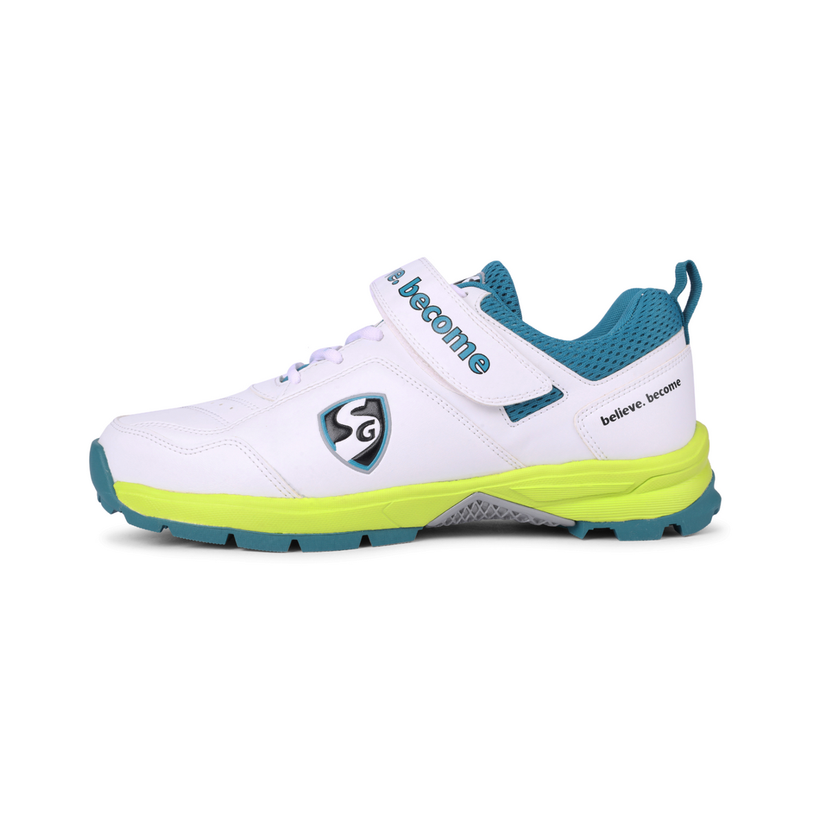 SG - Century 6.0 White/Sea Green/Fluo Green Cricket Shoes