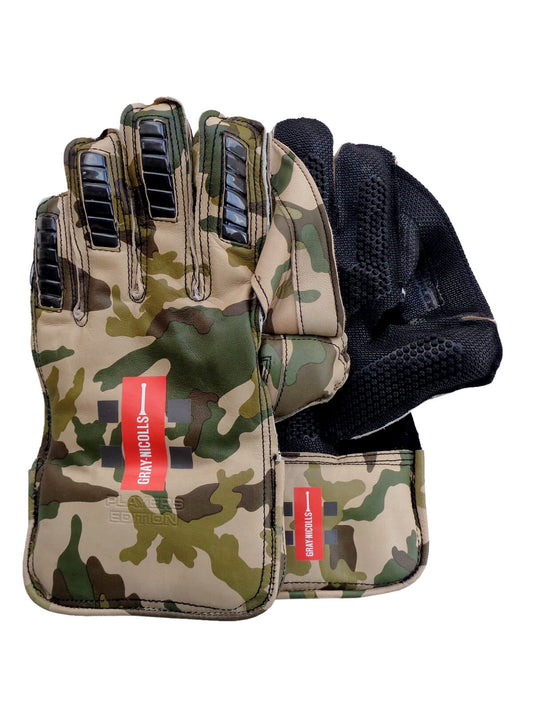 Gray-Nicolls - Camo Players Edition Cricket Wicket Keeping Gloves Mens Size