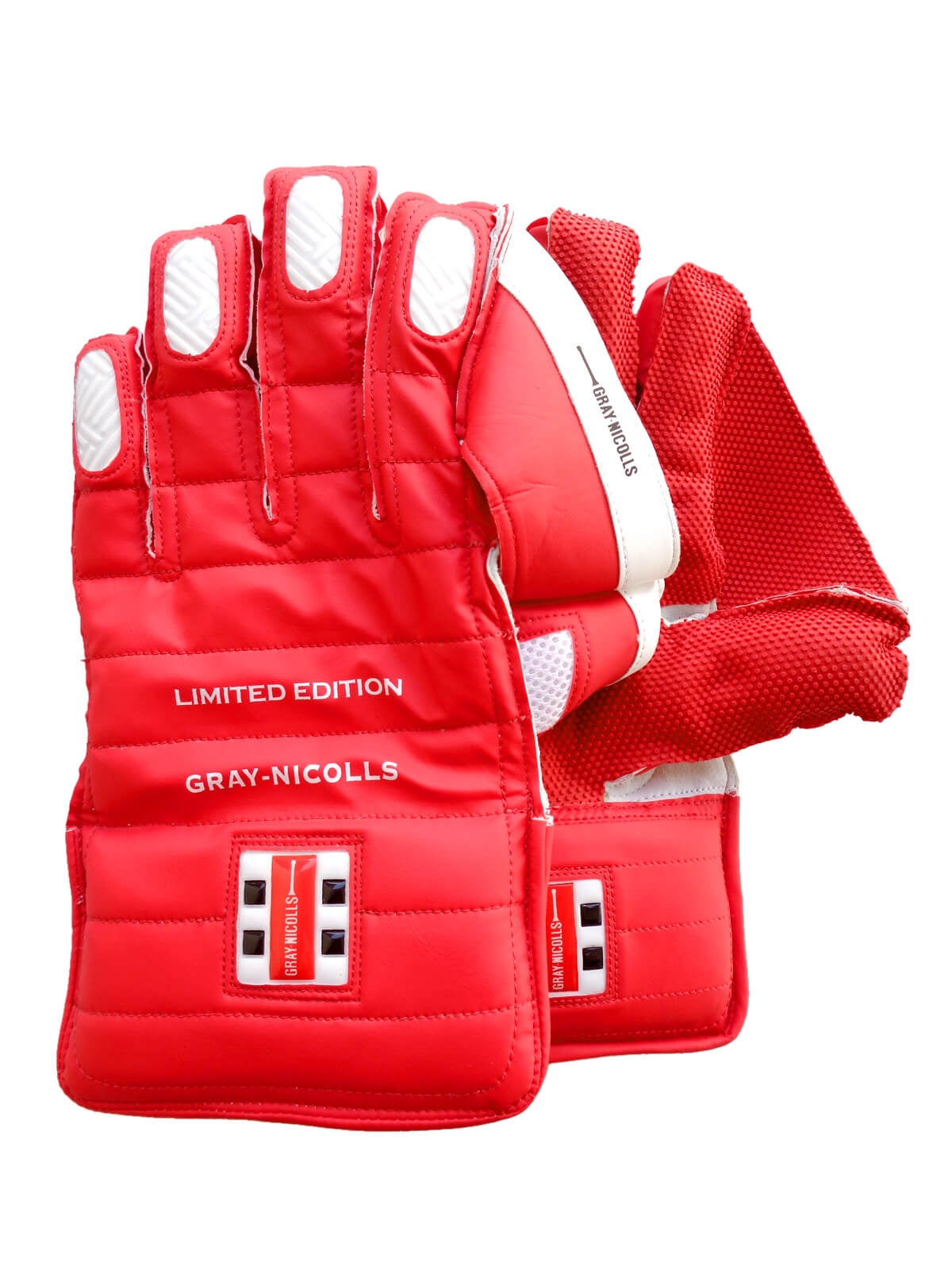 Gray-Nicolls - Limited Edition Red Cricket Wicket Keeping Gloves Mens Size