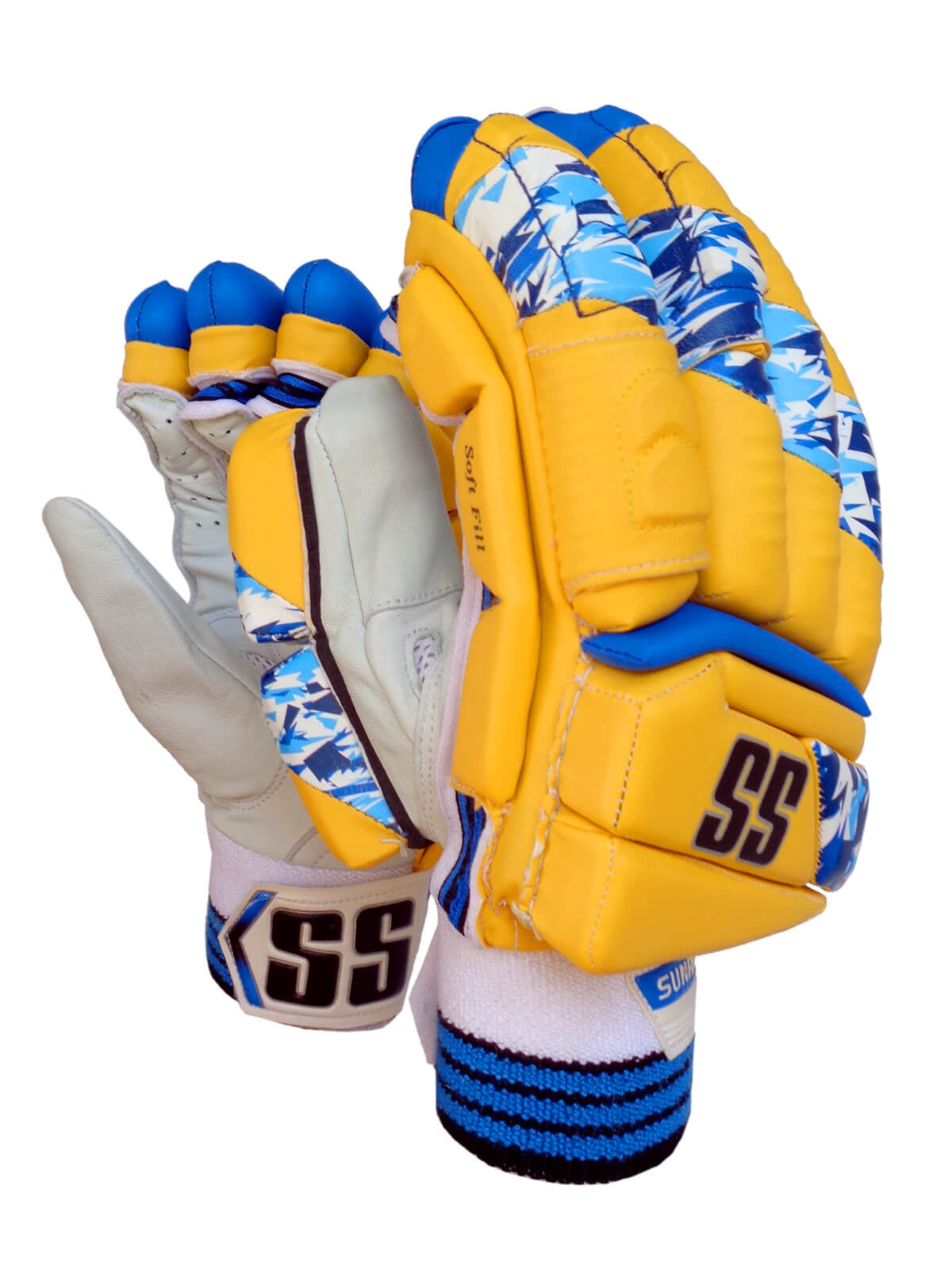 SS - CSK Super Test IPL Cricket Batting Gloves Mens Size