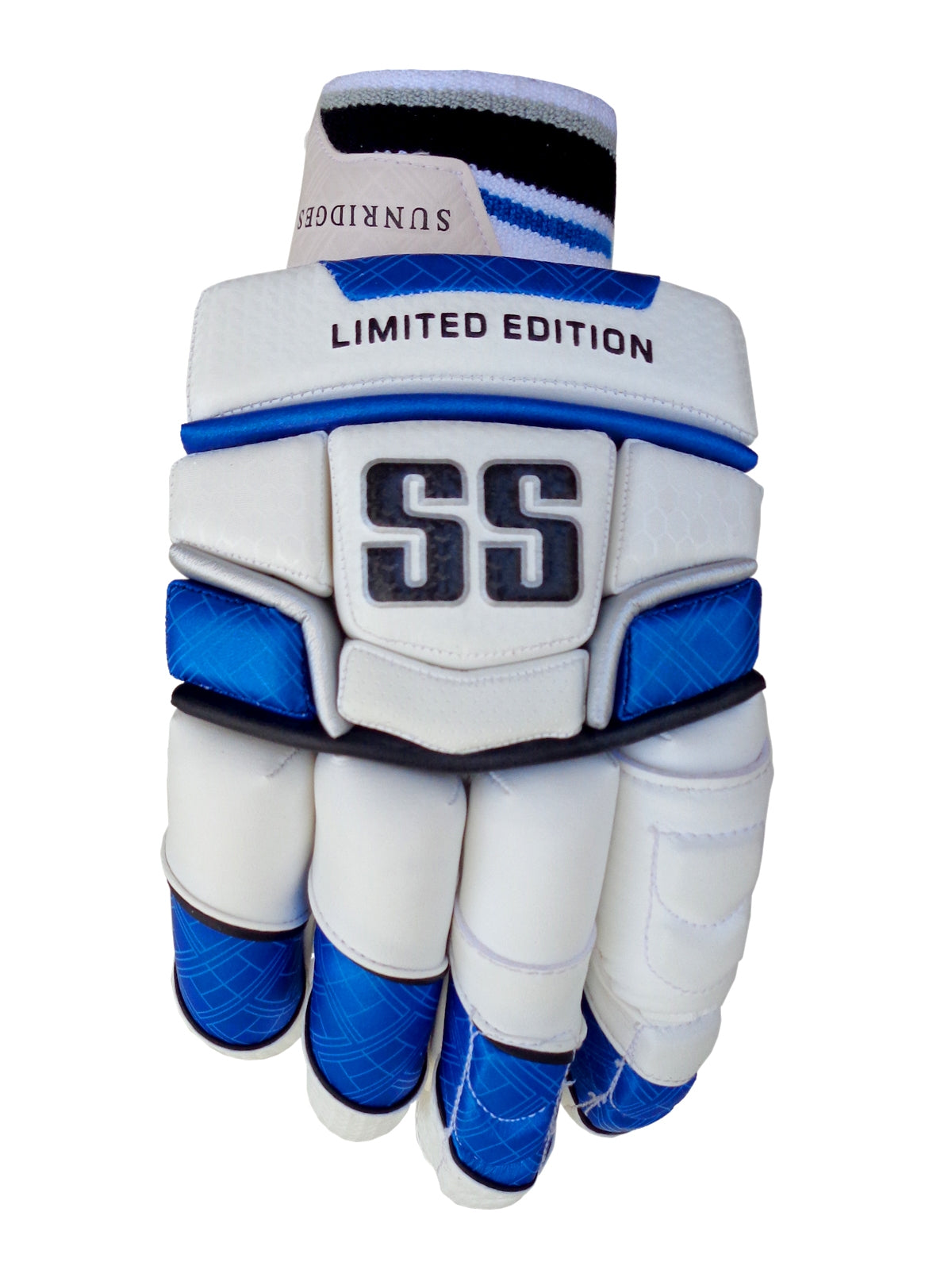 SS - Limited Edition White/Blue Cricket Batting Gloves Mens Size