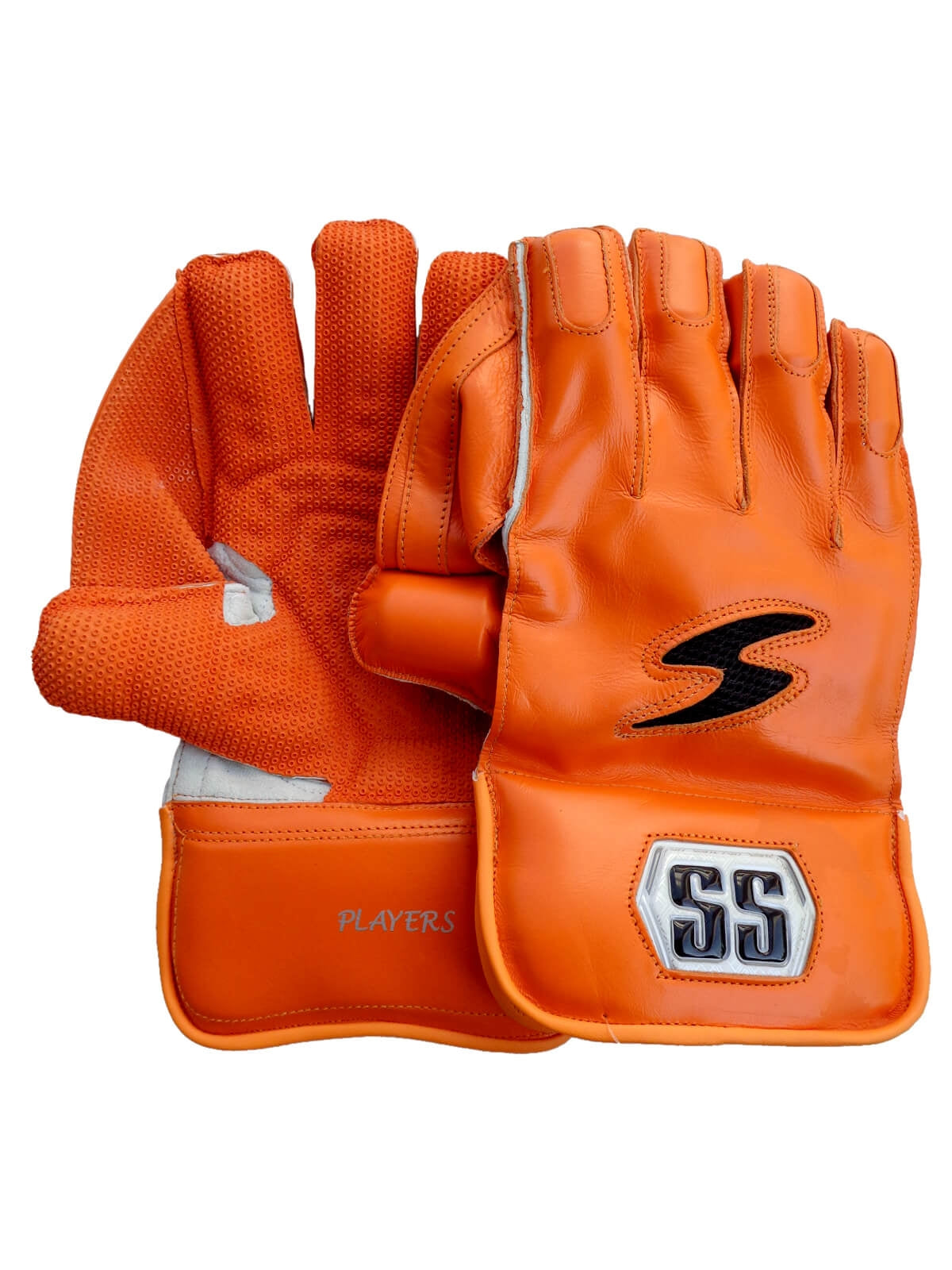 SS - Orange Players Cricket Wicket Keeping Gloves Mens Size