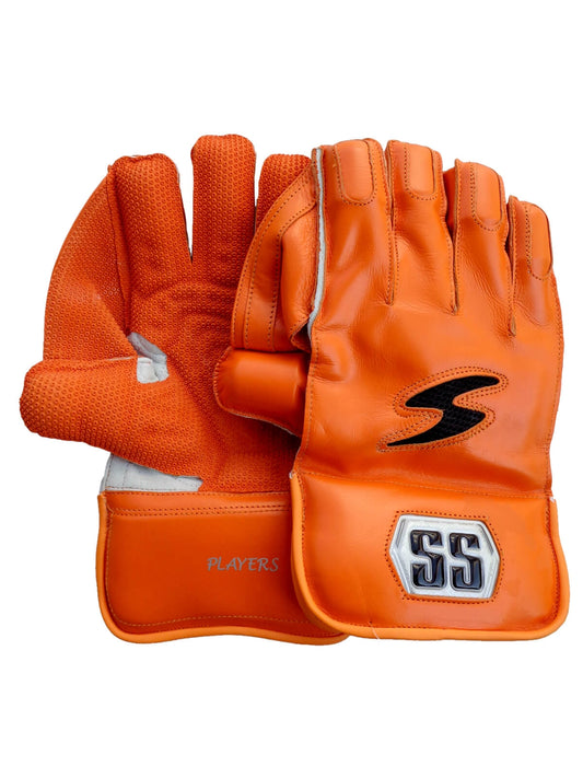 SS - Orange Players Cricket Wicket Keeping Gloves Mens Size