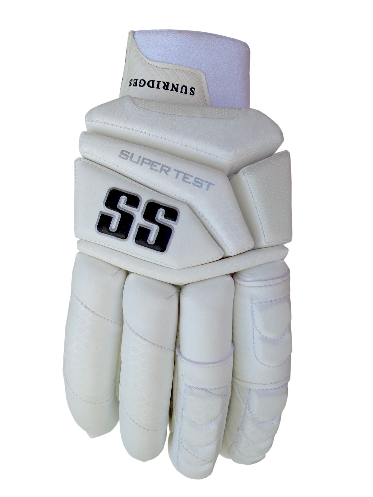 SS - Super Test White Cricket Batting Gloves Mens Size