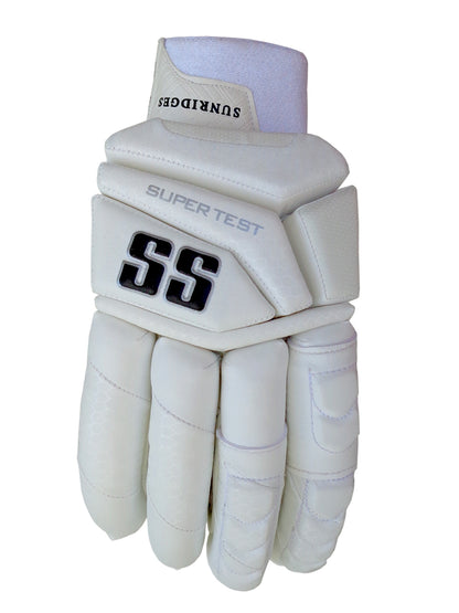 SS - Super Test White Cricket Batting Gloves Mens Size