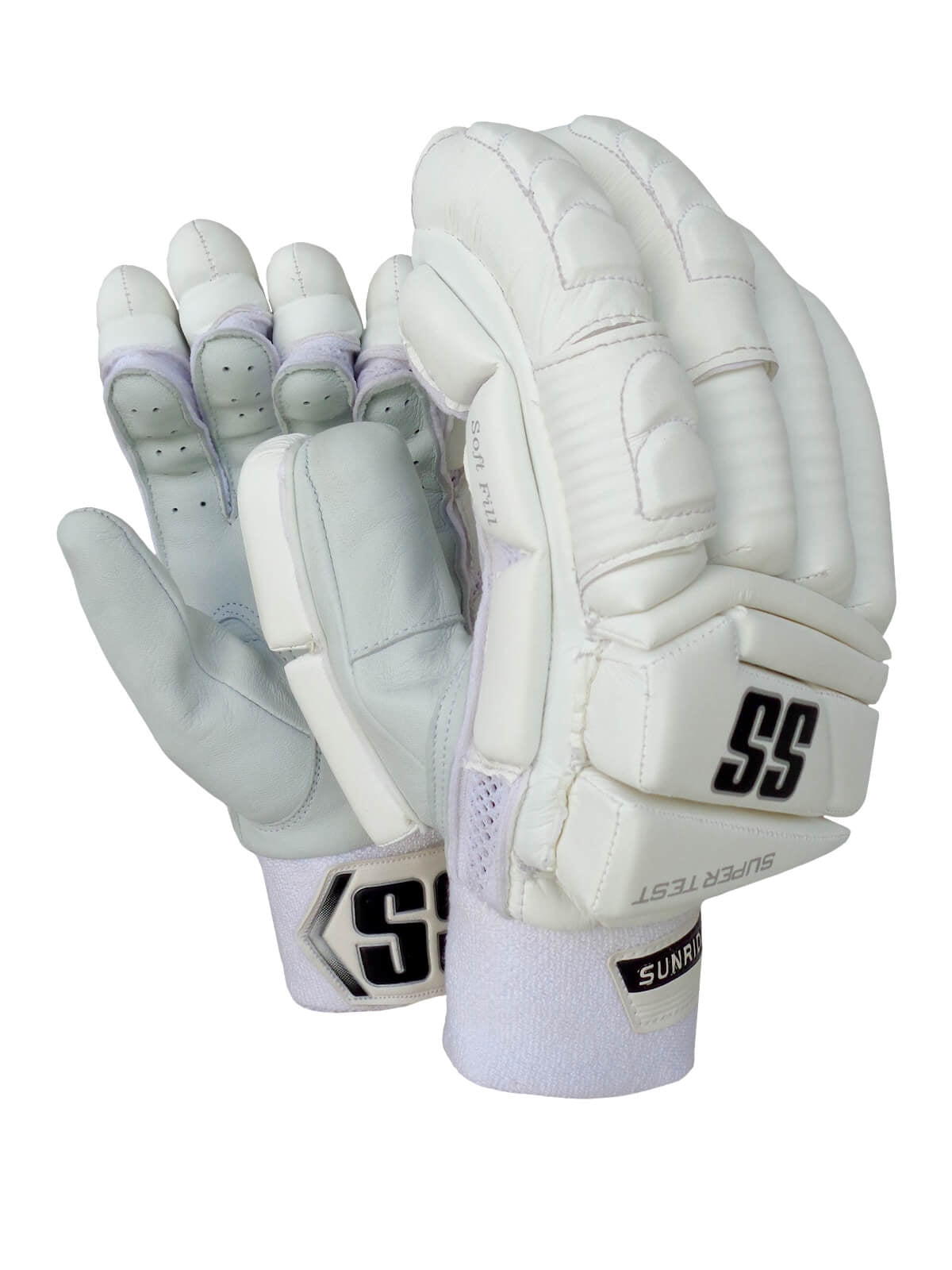 SS - White Super Test Cricket Batting Gloves Mens Size